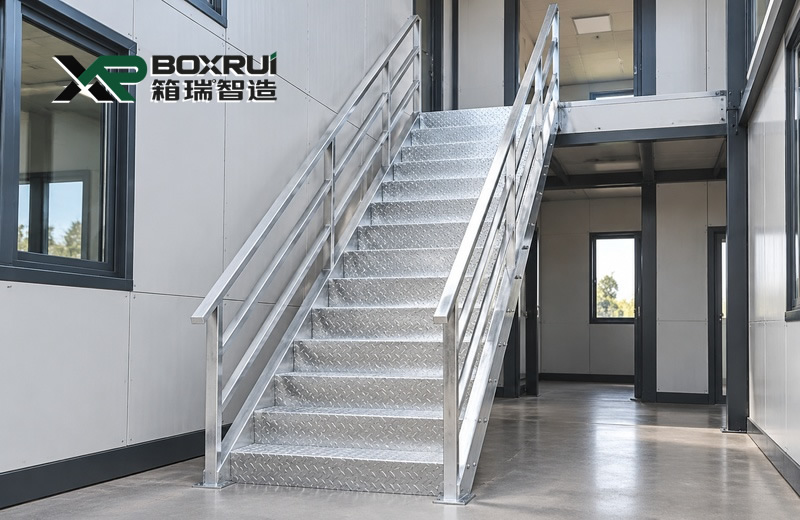 Solid-Step Steel Staircase